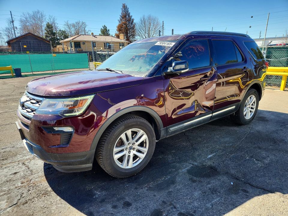 2018 Ford Explorer VIN 1FM5K8D83JGA96483 COPART salvage auction — SIDE, CO - SALVAGE TITLE, sold $4,400 on 2026-07-09 (photo 1)