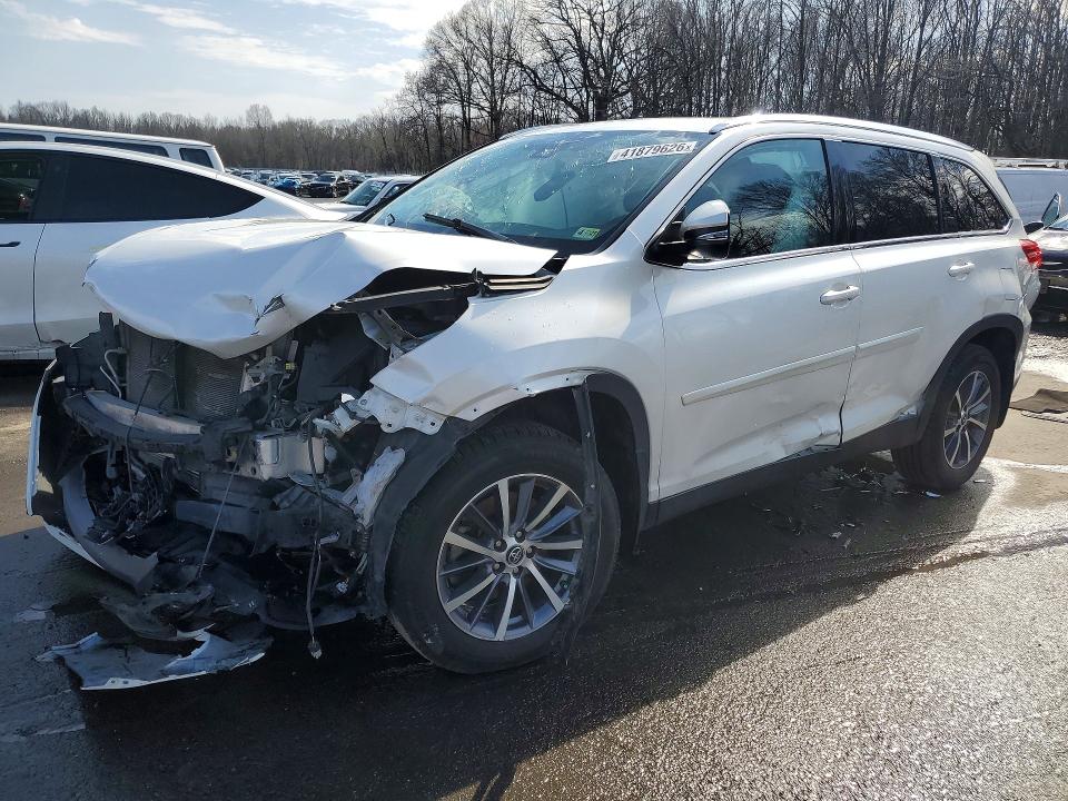 2019 Toyota Highlander VIN 5TDKZRFH8KS312079 COPART salvage auction — FRONT END, Nj - Cert Of Title-Salvage, sold $6,700 on 2026-08-01 (photo 1)