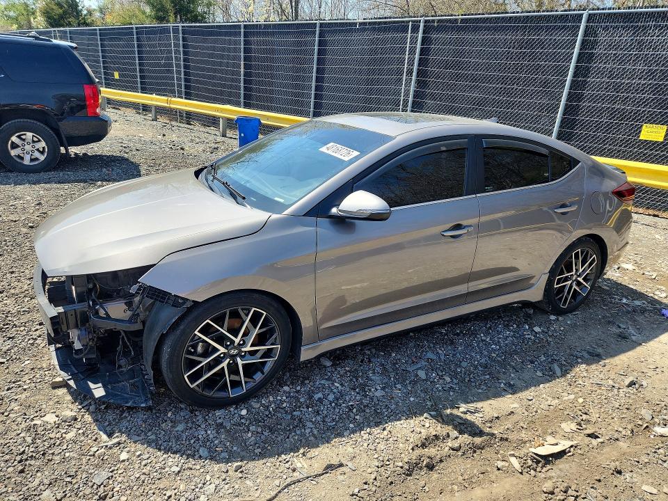 2020 Hyundai Elantra VIN KMHD04LB6LU070584 COPART salvage auction — FRONT END, Md - Cert Of Salvage > 75% Damage, sold $3,350 on 2026-07-14 (photo 1)