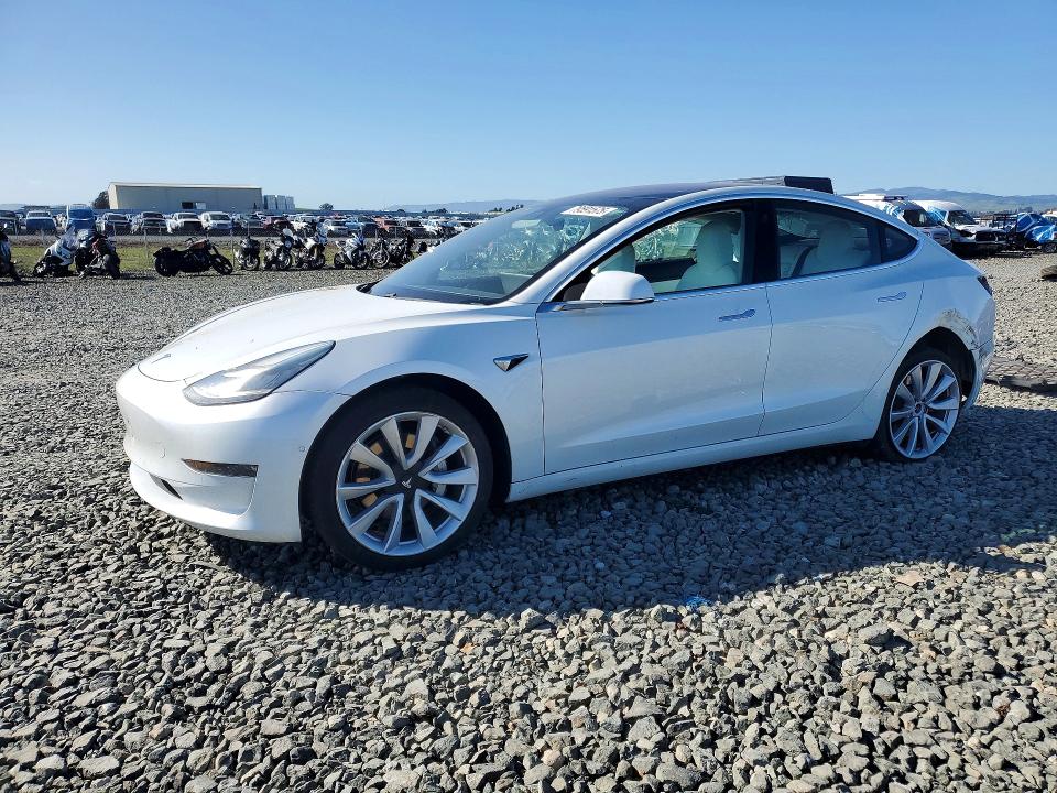 2018 Tesla Model 3 VIN 5YJ3E1EAXJF169595 COPART salvage auction — FRONT END, Salvage Title, sold $5,200 on 2026-07-16 (photo 1)