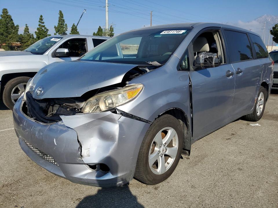 2011 Toyota Sienna VIN 5TDKA3DC9BS008044 COPART salvage auction — FRONT END, CA - SALVAGE CERTIFICATE, sold $1,650 on 2026-07-30 (photo 1)