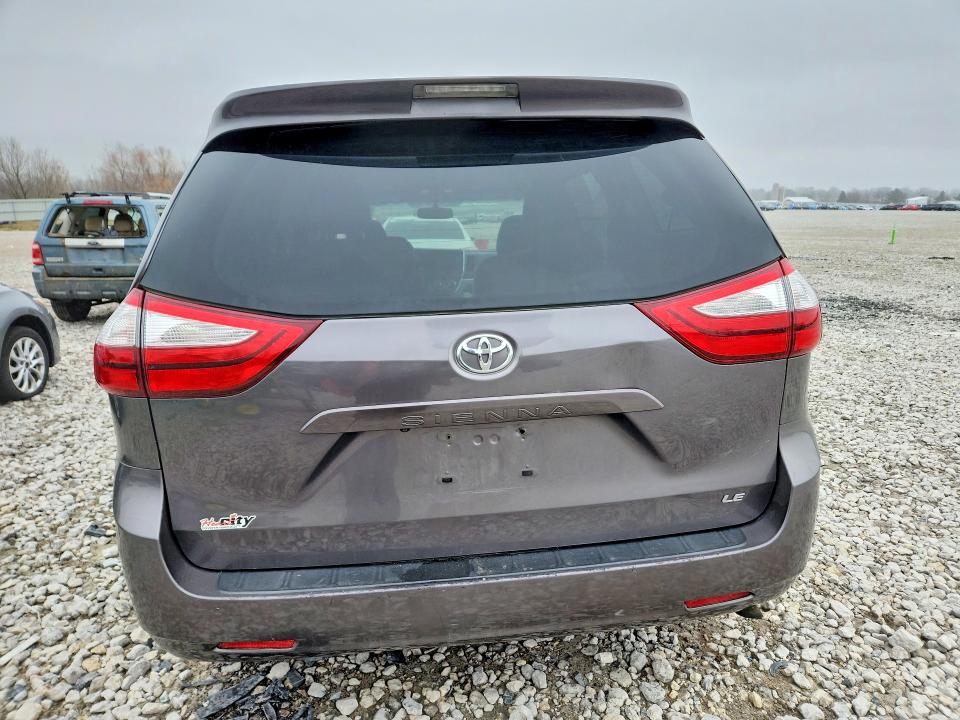 2015 Toyota Sienna VIN 5TDKK3DC1FS635761 COPART salvage auction — FRONT END, Mi - Certificate Of Title, sold $5,200 on 2026-07-02 (photo 6)