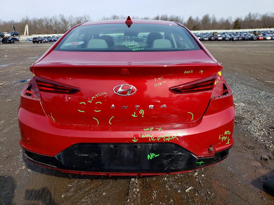 2020 Hyundai Elantra VIN KMHD84LF6LU057376 COPART salvage auction — REAR END, Nj - Cert Of Title-Salvage, sold $2,500 on 2026-07-17 (photo 6)