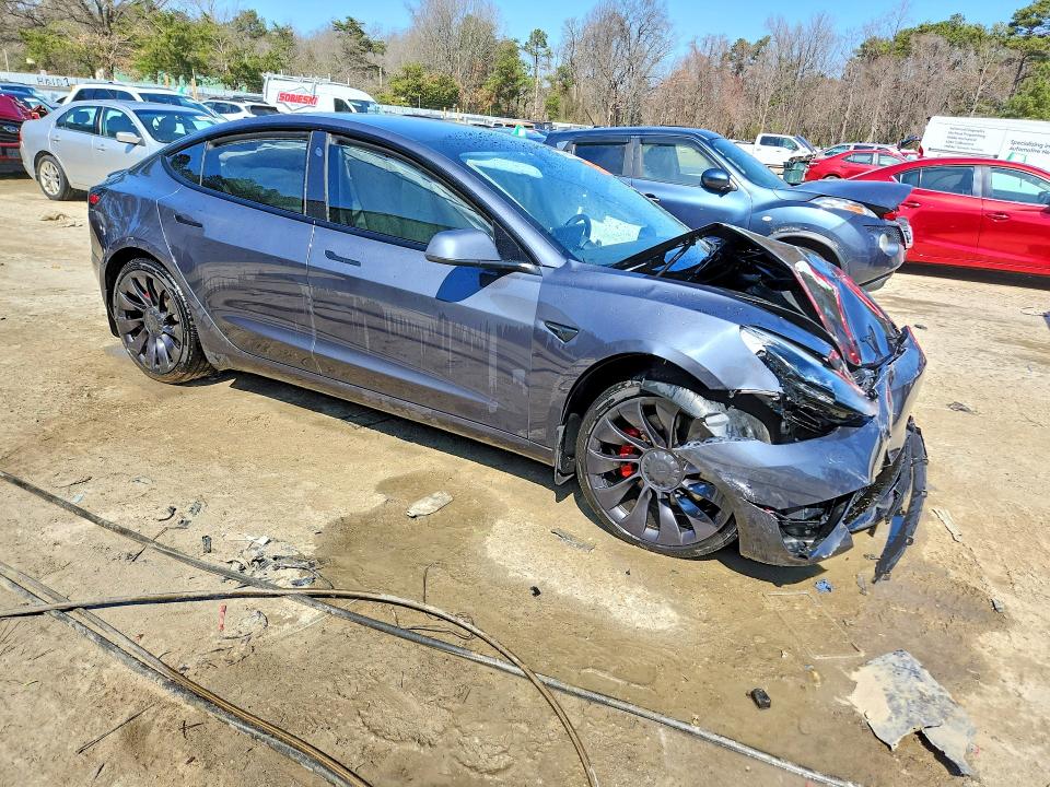 2023 Tesla Model 3 VIN 5YJ3E1ECXPF635200 COPART salvage auction — FRONT END, De - Salvage Certificate, sold $850 on 2026-07-28 (photo 4)