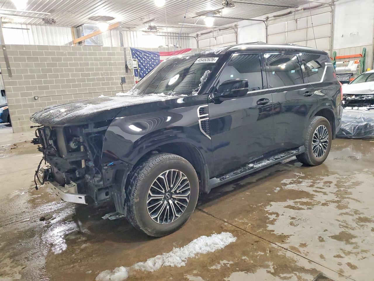 2025 Nissan Armada VIN JN8AY3EB5S9100705 COPART salvage auction — Front End, MO - SALVAGE CERTIFICATE OF TITLE, sold $49,000 on 2026-07-07 (photo 1)