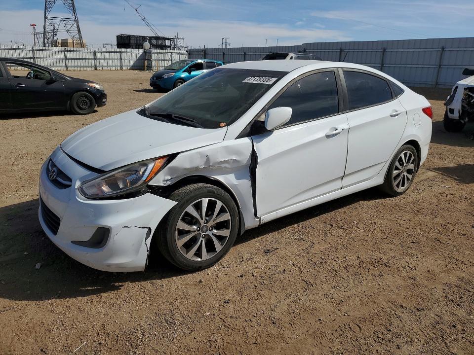 2017 Hyundai Accent VIN KMHCT4AE7HU343166 COPART salvage auction — FRONT END, Salvage Title, sold $1,100 on 2026-07-20 (photo 1)