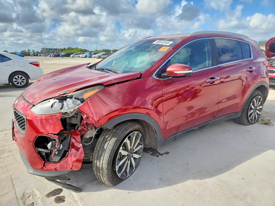 2019 Kia Sportage VIN KNDPN3AC3K7577495 COPART salvage auction — FRONT END, Fl - Certificate Of Destruction, sold $1,900 on 2026-07-06 (photo 1)