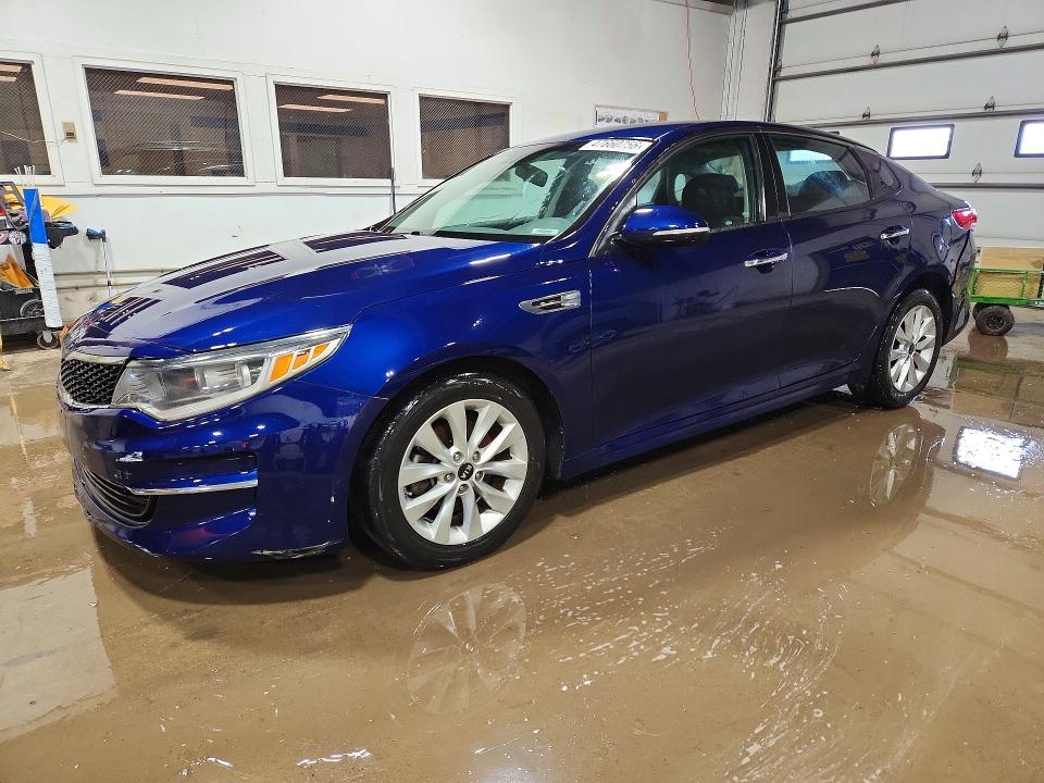 2018 Kia Optima VIN 5XXGT4L30JG255654 COPART salvage auction — FRONT END, Mi - Certificate Of Title, sold $4,450 on 2026-07-07 (photo 1)