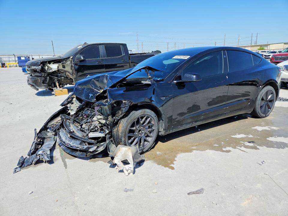 2025 Tesla Model 3 VIN 5YJ3E1EA0SF981117 COPART salvage auction — FRONT END, Tx - Certificate Of Title, sold $9,000 on 2026-08-04 (photo 1)