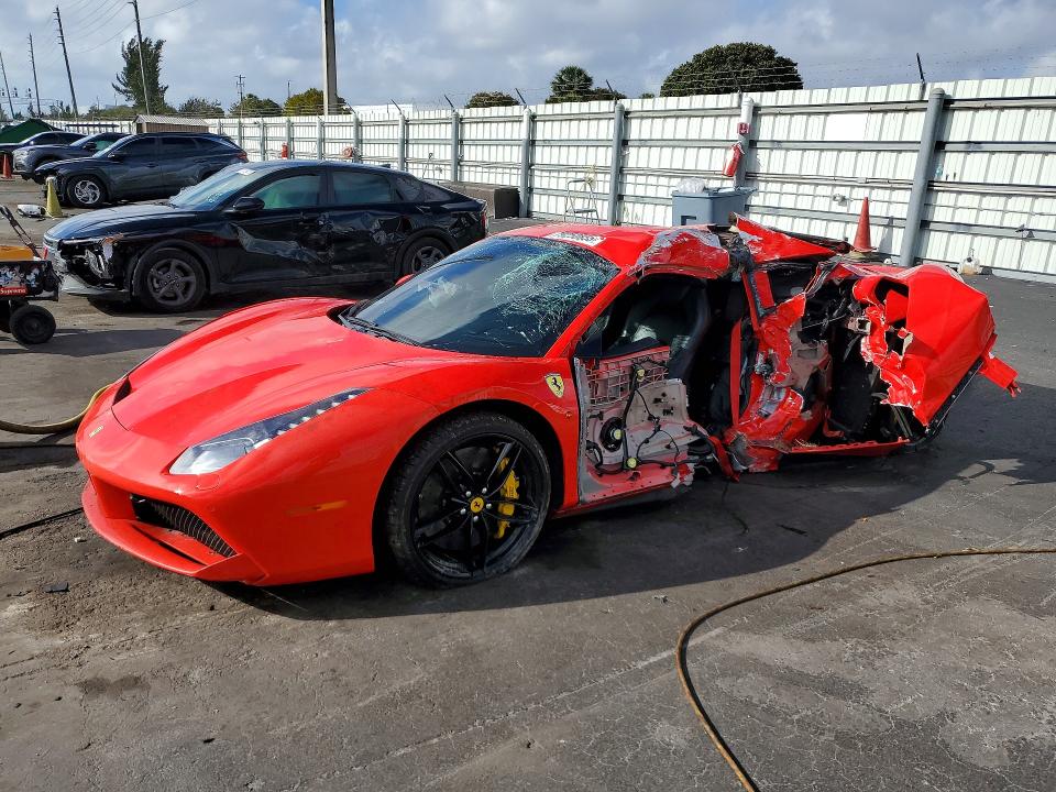 2016 Ferrari 488 gtb VIN ZFF79ALA5G0217425 COPART salvage auction — ALL OVER, Fl - Cert Of Title Slvg Rebuildable, sold $93,500 on 2026-07-29 (photo 1)