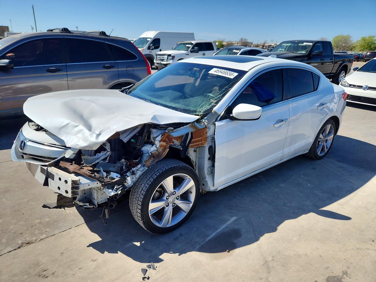 2014 Acura ILX VIN 19VDE1F39EE010253 COPART salvage auction — Front End, TX - SALVAGE VEHICLE TITLE, sold $900 on 2026-07-03 (photo 1)