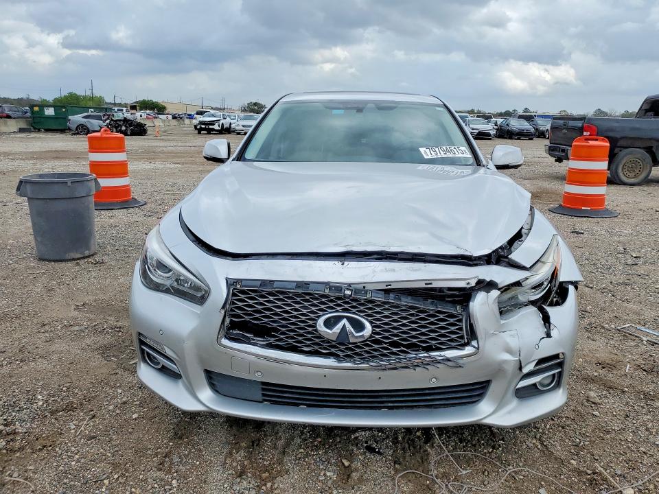 2014 Infiniti Q50 VIN JN1AV7AR8EM702419 COPART salvage auction — FRONT END, TX - SALVAGE VEHICLE TITLE, sold $2,250 on 2026-07-02 (photo 5)