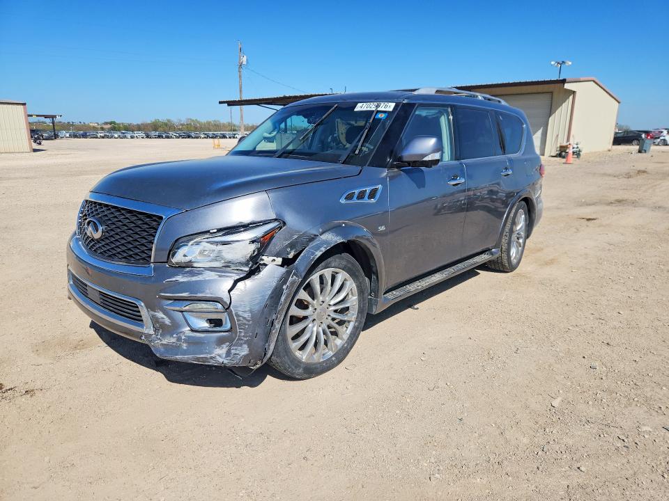 2015 Infiniti Qx80 VIN JN8AZ2NF9F9571630 COPART salvage auction — FRONT END, Tx - Salvage Vehicle Title, sold $30 on 2026-07-29 (photo 1)