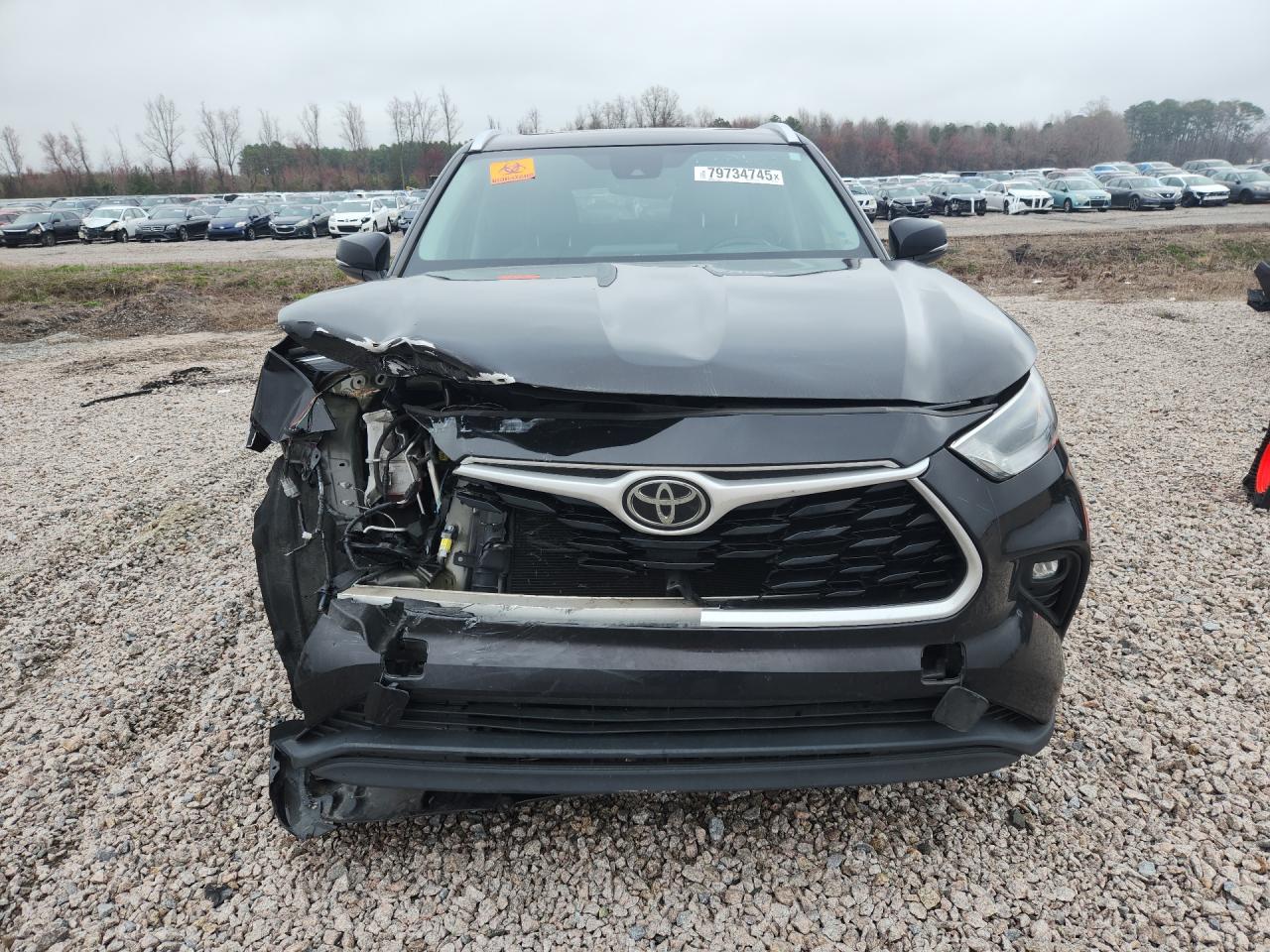 2021 Toyota Highlander VIN 5TDGZRAHXMS043650 COPART salvage auction — Front End, NC - SALVAGE CERTIFICATE OF TITLE, sold $15,100 on 2026-07-07 (photo 5)