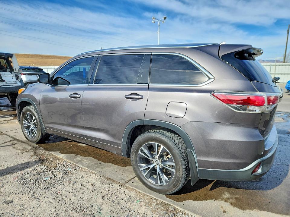 2016 Toyota Highlander VIN 5TDJKRFH0GS250491 COPART salvage auction — FRONT END, Co - Public - Salvage Title, sold $275 on 2026-07-27 (photo 2)