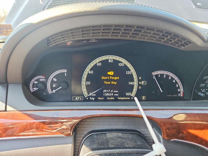 2013 Mercedes-benz S class VIN WDDNG9EB1DA523646 COPART salvage auction — REAR END, MD - CERT OF SALVAGE > 75% DAMAGE, sold $850 on 2026-07-28 (photo 9)