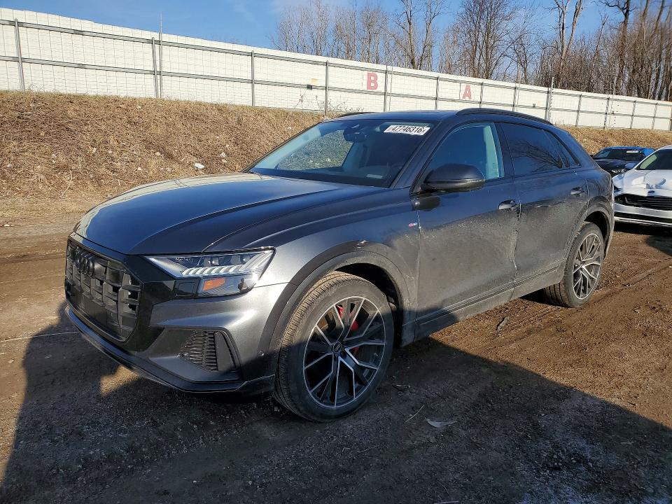 2023 Audi Q8 VIN WA1EVBF12PD037969 COPART salvage auction — FRONT END, Mi - Certificate Of Title, sold $37,500 on 2026-07-08 (photo 1)