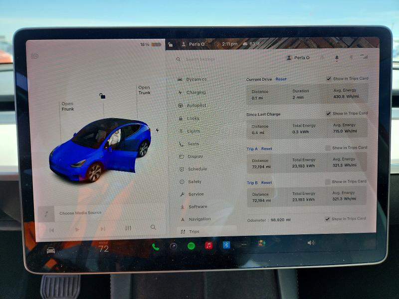 2021 Tesla Model Y VIN 5YJYGDEE1MF306898 COPART salvage auction — Rear End, TX - CERTIFICATE OF TITLE, sold $10,000 on 2026-05-19 (photo 9)