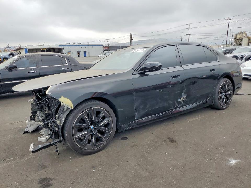 2024 BMW I7 VIN WBY43EJ00RCR66640 COPART salvage auction — FRONT END, Ca - Salvage Certificate, sold $30,250 on 2026-07-06 (photo 1)