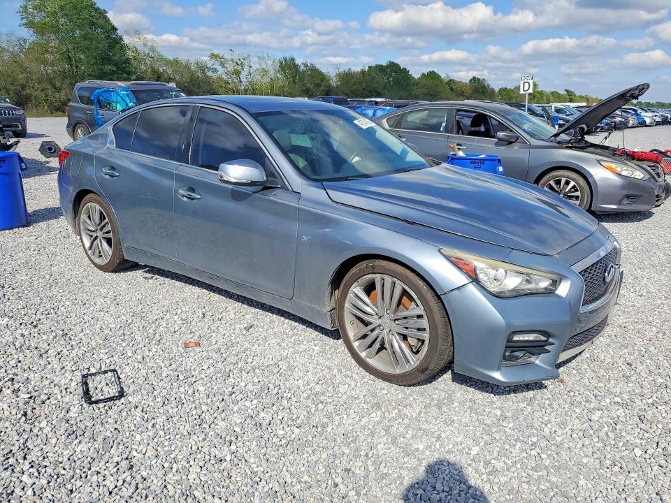 2014 Infiniti VIN JN1BV7APXEM690664 COPART salvage auction — FRONT END, Tx - Salvage Vehicle Title, sold $2,000 on 2026-07-13 (photo 4)