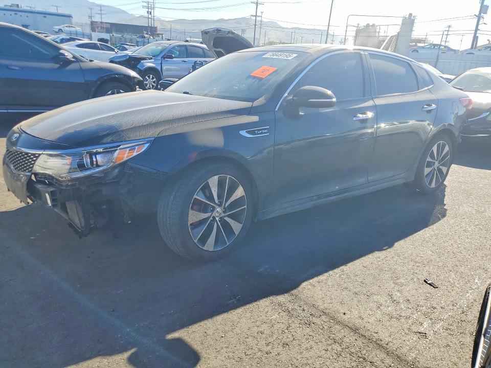 2016 Kia Optima VIN 5XXGW4L26GG051738 COPART salvage auction — FRONT END, Ca - Salvage Certificate, sold $250 on 2026-07-22 (photo 1)