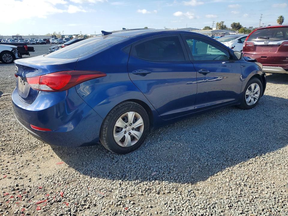 2016 Hyundai Elantra VIN 5NPDH4AE1GH703504 COPART salvage auction — FRONT END, Ca - Dis/Dlr/Exp Only Clean Title, sold $1,150 on 2026-07-10 (photo 3)