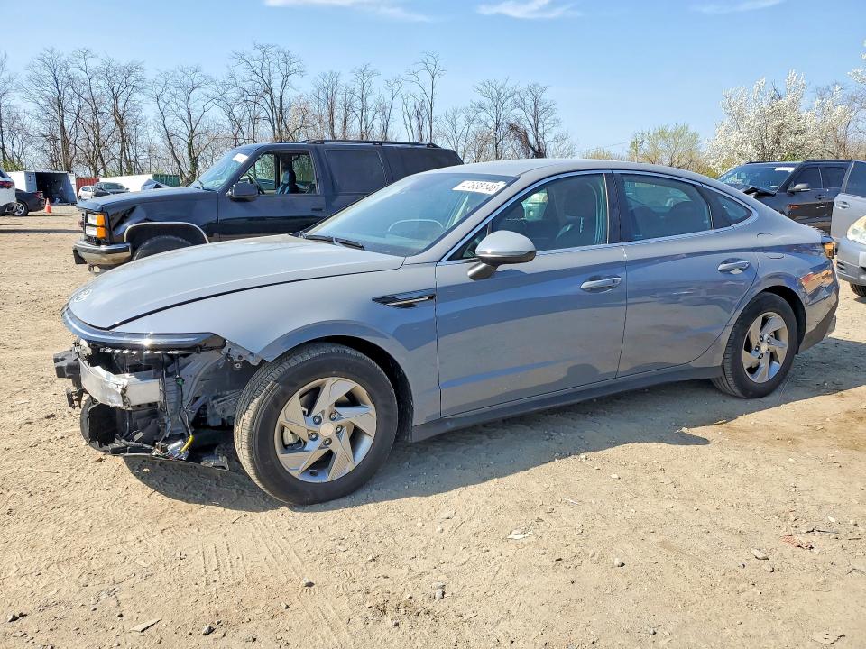 2025 Hyundai Sonata VIN KMHL24JA9SA454908 COPART salvage auction — FRONT END, Md - Cert Of Salvage > 75% Damage, sold $6,200 on 2026-07-28 (photo 1)
