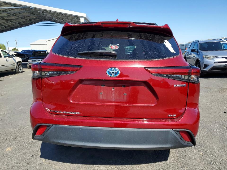 2023 Toyota Highlander VIN 5TDKBRCH9PS126034 COPART salvage auction — FRONT END, Ca - Salvage Certificate, sold $12,600 on 2026-07-23 (photo 6)
