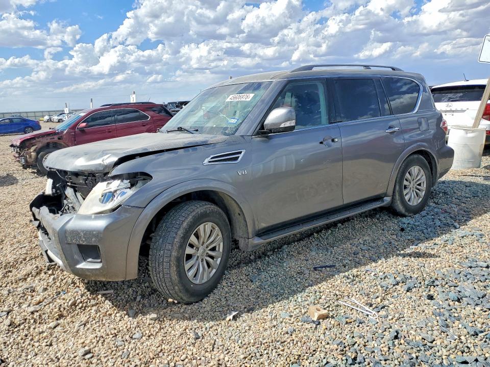 2017 Nissan Armada VIN JN8AY2ND5H9007686 COPART salvage auction — FRONT END, TX - CERTIFICATE OF TITLE (P), sold $2,950 on 2026-07-28 (photo 1)