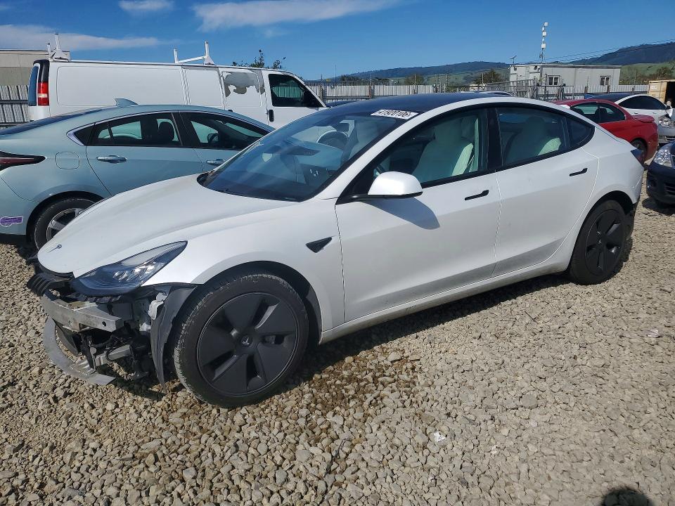 2021 Tesla Model 3 VIN 5YJ3E1EA9MF848309 COPART salvage auction — REAR END, Id - Salvage Certificate Of Title, sold $5,400 on 2026-07-14 (photo 1)