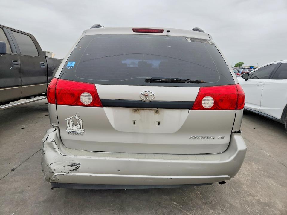 2006 Toyota Sienna VIN 5TDZA23CX6S420148 COPART salvage auction — REAR END, Tx - Salvage Vehicle Title, sold $1,200 on 2026-07-02 (photo 6)