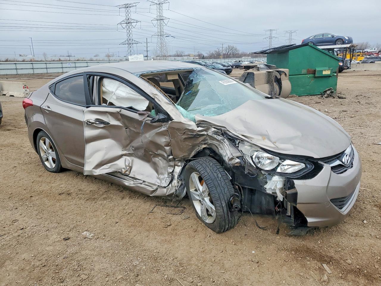 2013 Hyundai Elantra VIN 5NPDH4AE6DH387772 COPART salvage auction — Side, IL - SALVAGE CERTIFICATE, sold $425 on 2026-07-02 (photo 4)