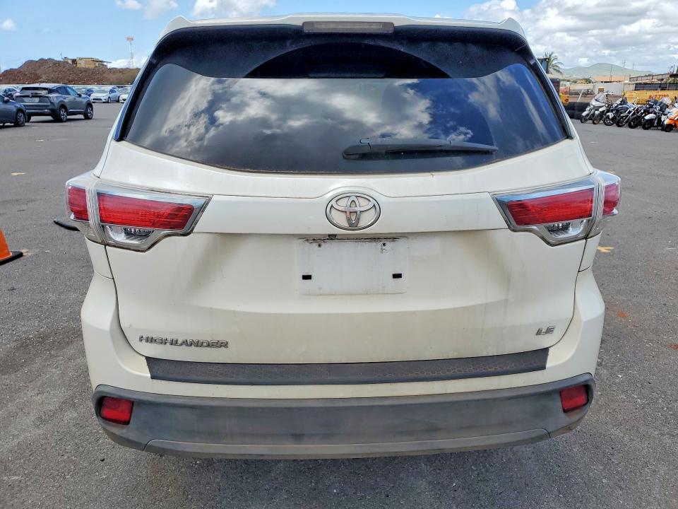 2014 Toyota Highlander VIN 5TDZKRFH8ES022996 COPART salvage auction — WATER/FLOOD, Hi - Certificate Of Salvage, sold $200 on 2026-07-27 (photo 6)