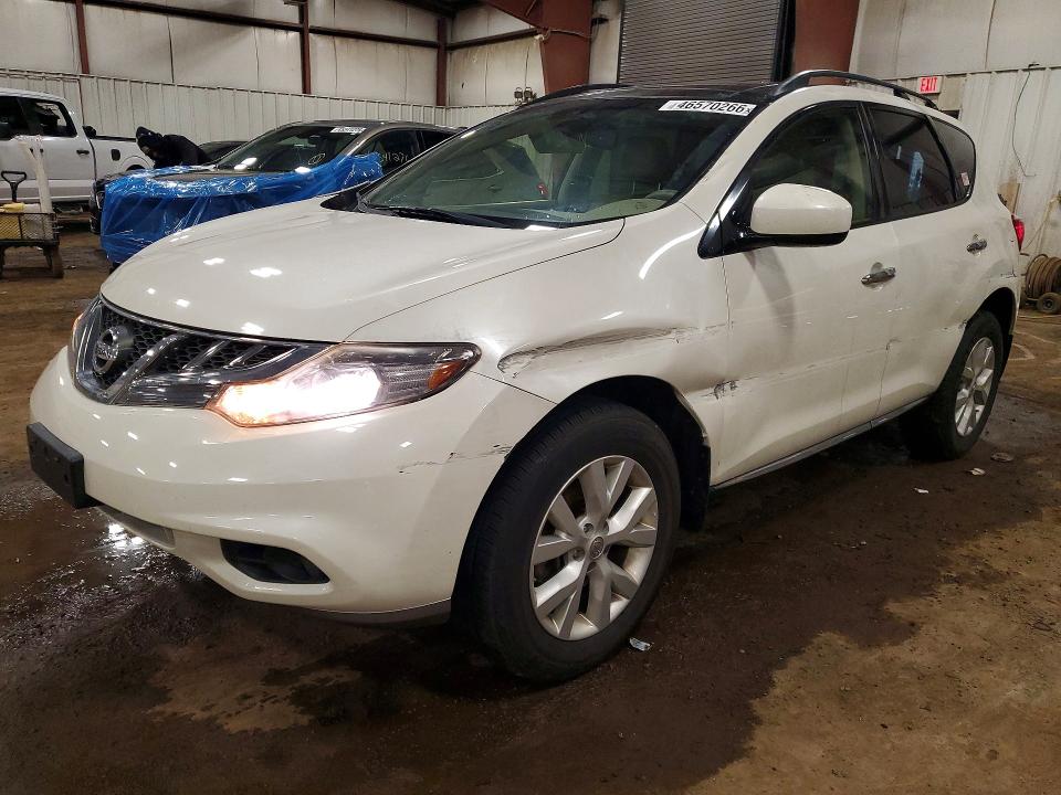 2013 Nissan Murano VIN JN8AZ1MW3DW303845 COPART salvage auction — SIDE, Oh - Cert Of Title-Salvage, sold $325 on 2026-07-17 (photo 1)