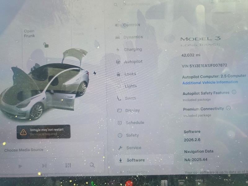 2018 Tesla Model 3 VIN 5YJ3E1EA1JF007872 COPART salvage auction — FRONT END, Nv - Salvage Title, sold $5,800 on 2026-07-20 (photo 9)