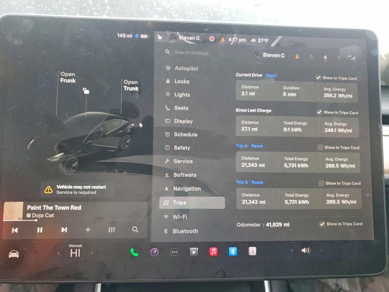 2019 Tesla Model 3 VIN 5YJ3E1EA9KF304311 COPART salvage auction — FRONT END, Id - Salvage Certificate Of Title, sold $4,100 on 2026-07-13 (photo 9)