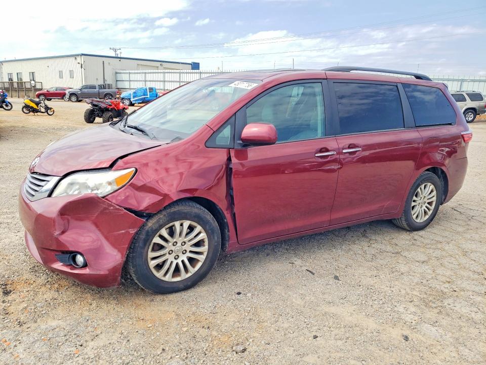 2016 Toyota Sienna VIN 5TDYK3DC8GS763877 COPART salvage auction — FRONT END, NC - SALVAGE CERTIFICATE OF TITLE, sold $100 on 2026-07-31 (photo 1)