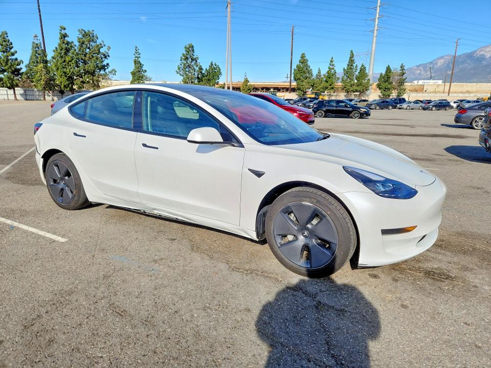2022 Tesla Model 3 VIN 5YJ3E1EA9NF157153 COPART salvage auction — FRONT END, Ca - Salvage Certificate, sold $6,900 on 2026-07-30 (photo 4)