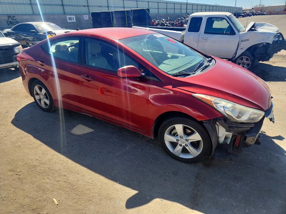 2012 Hyundai Elantra VIN KMHDH4AE8CU307338 COPART salvage auction — FRONT END, Nm - Cert Of Title-Salvage, sold $400 on 2026-07-13 (photo 4)