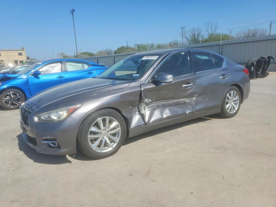 2014 Infiniti Q50 VIN JN1BV7AP5EM683198 COPART salvage auction — SIDE, Tx - Salvage Vehicle Title, sold $2,200 on 2026-07-27 (photo 1)