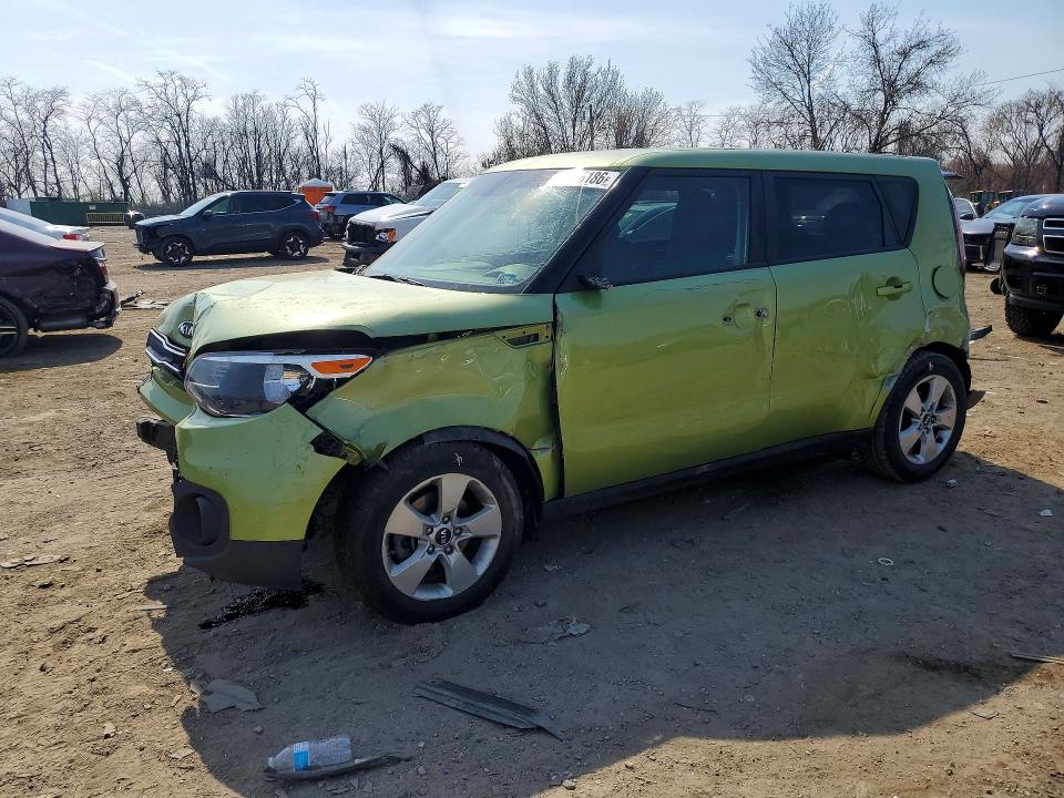 2019 Kia Soul VIN KNDJN2A21K7917024 COPART salvage auction — FRONT END, Md - Cert Of Salvage > 75% Damage, sold $125 on 2026-07-23 (photo 1)
