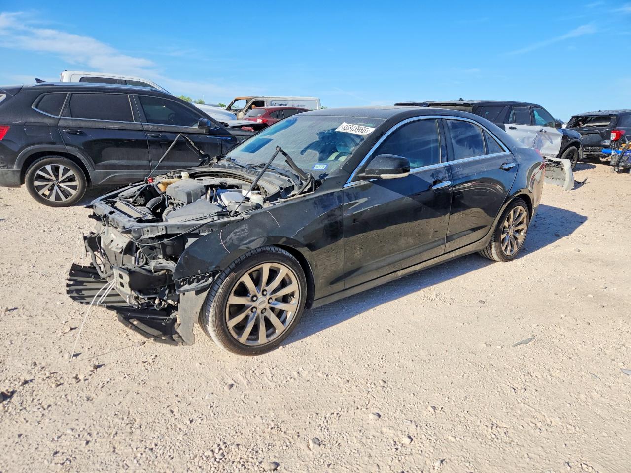 2017 Cadillac ATS VIN 1G6AB5RX1H0115197 COPART salvage auction — Front End, TX - SALVAGE VEHICLE TITLE, sold $1,450 on 2026-07-09 (photo 1)
