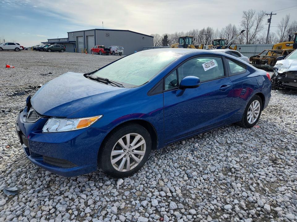 2012 Honda Civic VIN 2HGFG3B80CH530013 COPART salvage auction — FRONT END, Mi - Certificate Of Title, sold $2,050 on 2026-07-02 (photo 1)