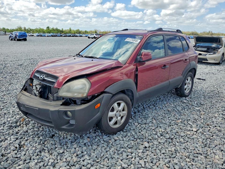 2005 Hyundai Tucson VIN KM8JN72D35U229069 COPART salvage auction — FRONT END, FL - CERT OF TITLE SLVG REBUILDABLE, sold $575 on 2026-07-17 (photo 1)