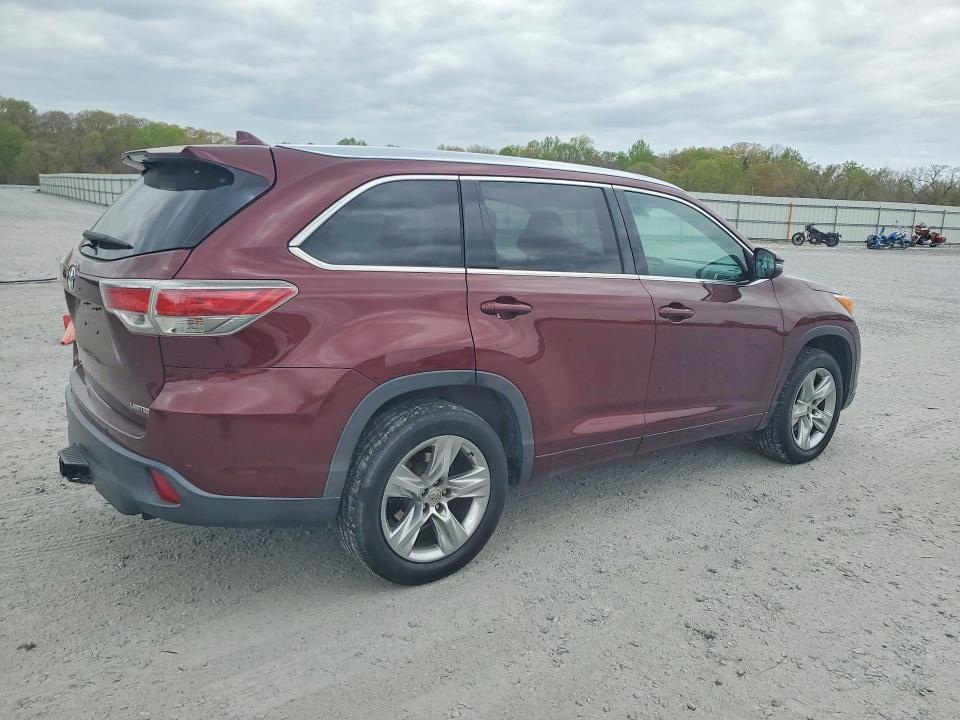 2014 Toyota Highlander VIN 5TDYKRFH8ES010827 COPART salvage auction — REAR END, Nc - Dealer Only Clean Title (P), sold $9,900 on 2026-07-14 (photo 3)
