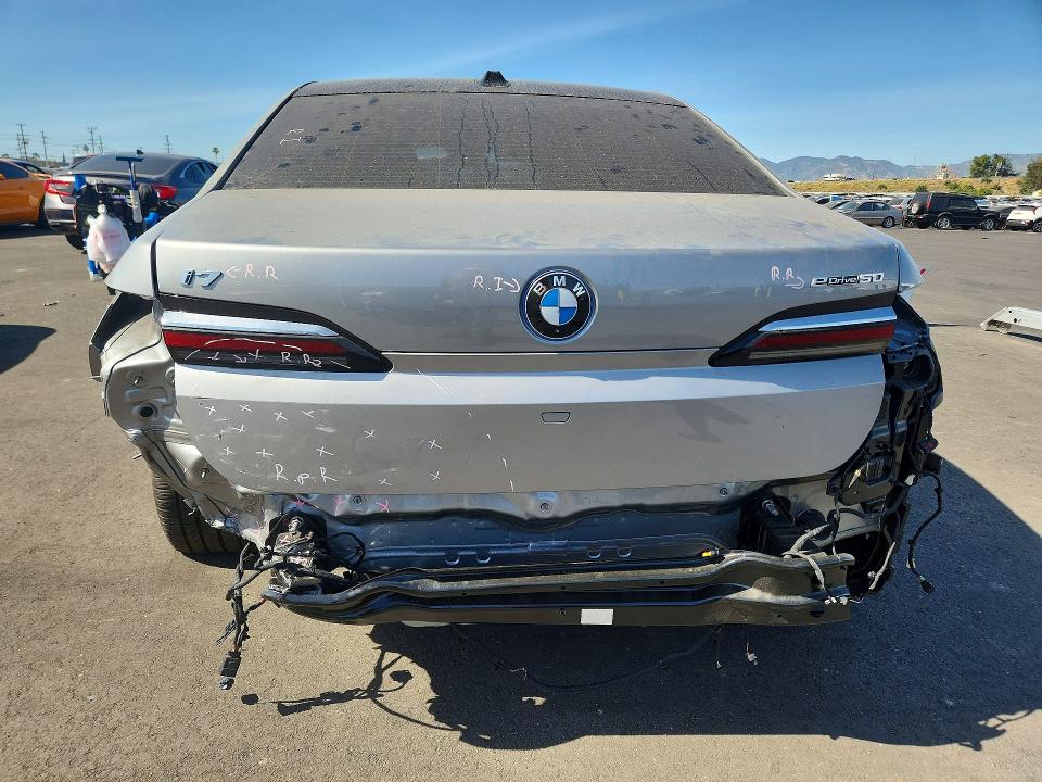 2025 BMW I7 VIN WBY43EJ03SCU58460 COPART salvage auction — REAR END, Ca - Salvage Certificate, sold $31,250 on 2026-07-06 (photo 6)