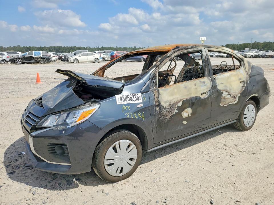 2024 Mitsubishi Mirage VIN ML32FUFJ3RHF18350 COPART salvage auction — BURN, Tx - Nonrepairable Title, sold $150 on 2026-07-07 (photo 1)