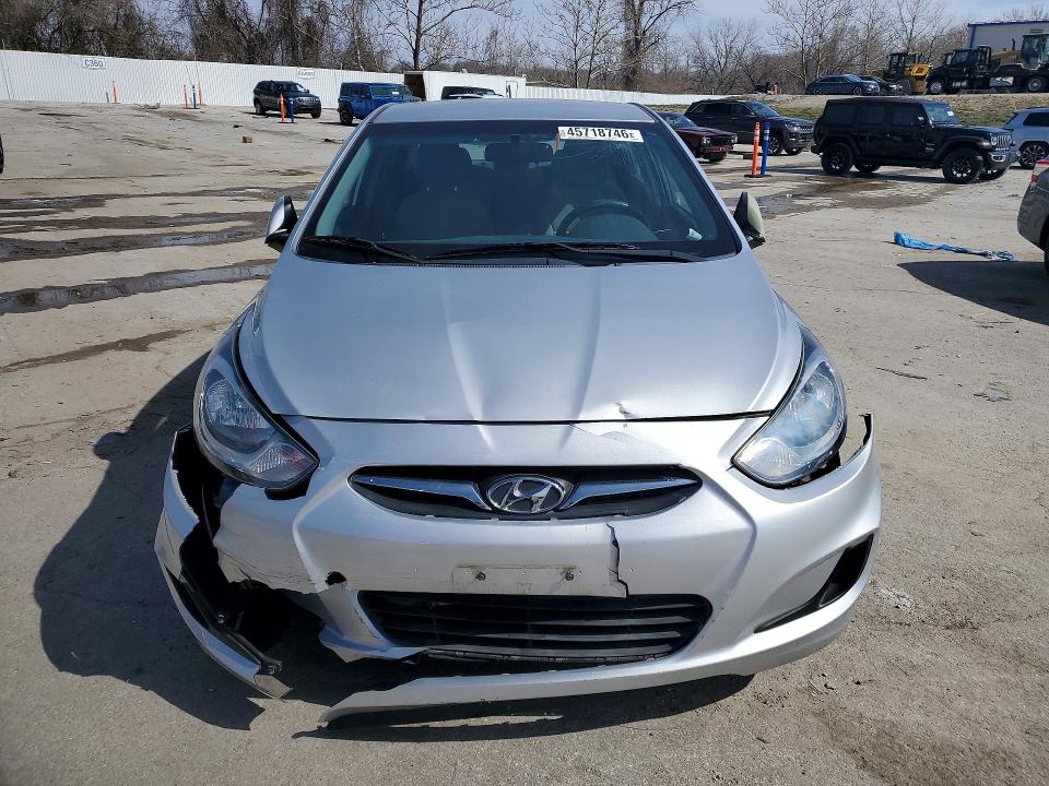 2013 Hyundai Accent VIN KMHCT4AE6DU554305 COPART salvage auction — FRONT END, Mo - Salvage Certificate Of Title, sold $750 on 2026-07-24 (photo 5)