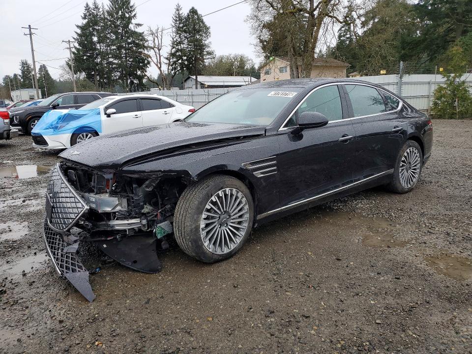 2023 Genesis G80 VIN KMTGE4S11PU005130 COPART salvage auction — FRONT END, FL - CERT OF TITLE SLVG REBUILDABLE, sold $6,800 on 2026-07-13 (photo 1)