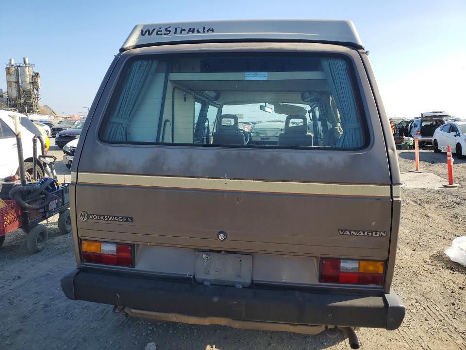 1987 Volkswagen VIN WV2XB0256GH018257 COPART salvage auction — MINOR DENT/SCRATCHES, Ca - App For Dup Clean Or Ac, sold $3,700 on 2026-07-10 (photo 6)